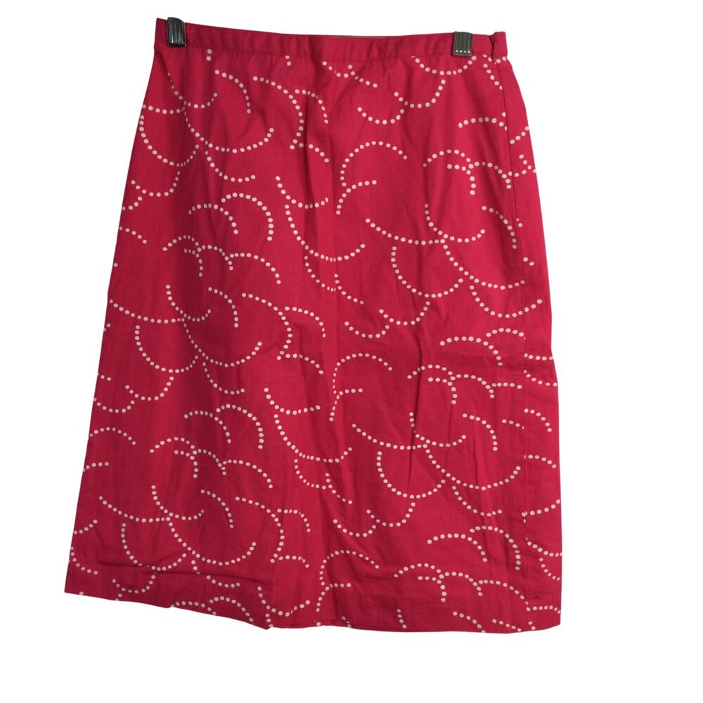 Boden Womens A-Line Skirt Dotted Pattern Lined Cotton Pink White Size 2R